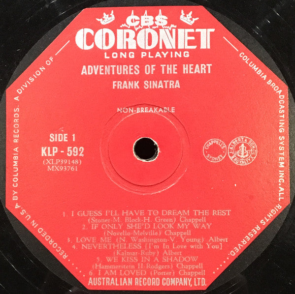 Frank Sinatra : Adventures Of The Heart (LP, Comp, Mono)