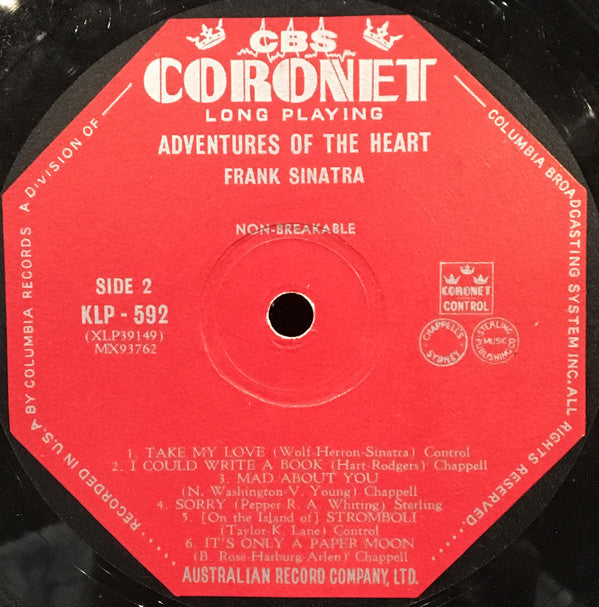 Frank Sinatra : Adventures Of The Heart (LP, Comp, Mono)