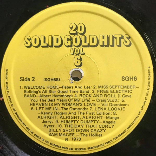 Various : 20 Solid Gold Hits Vol. 6 (LP, Comp)