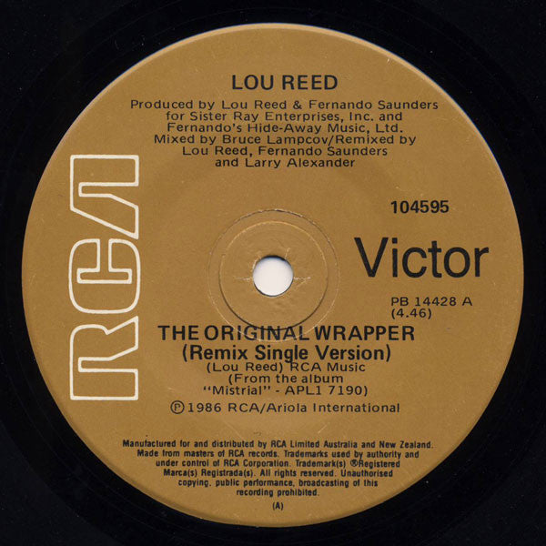 Lou Reed : The Original Wrapper / Video Violence (7", Single)