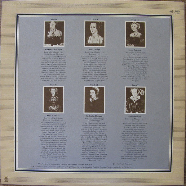 Rick Wakeman : The Six Wives Of Henry VIII (LP, Album, Gat)