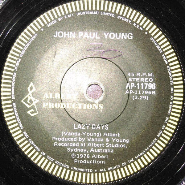 John Paul Young : The Day That My Heart Caught Fire (7", Single)