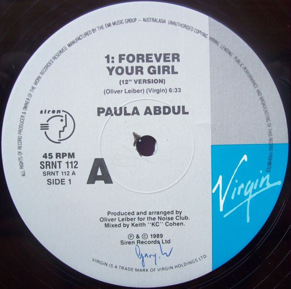 Paula Abdul : Forever Your Girl (12")