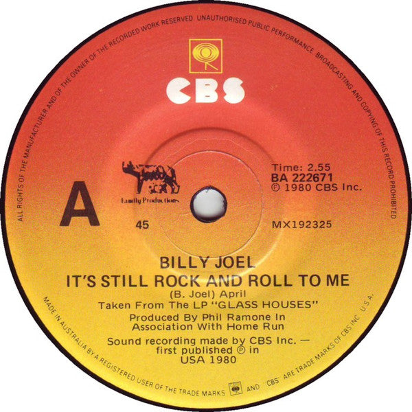 Billy Joel : It&#39;s Still Rock And Roll To Me (7&quot;, Single)