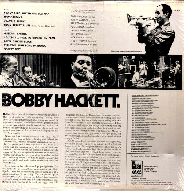 Bobby Hackett And His Jazz Band : Coast Concert (LP, Album, RE)