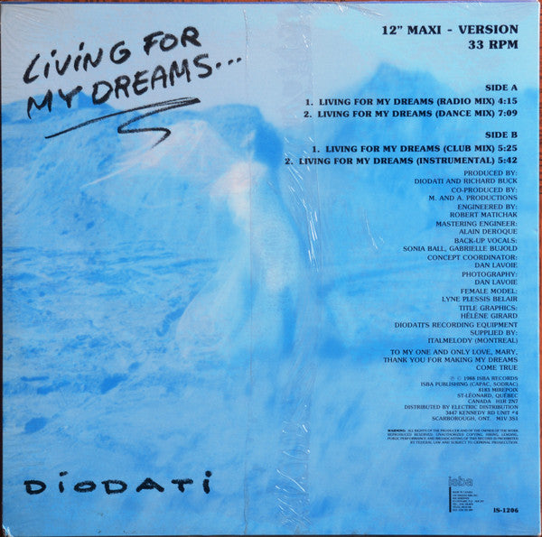 Guido Diodati : Living For My Dreams (12", Maxi)