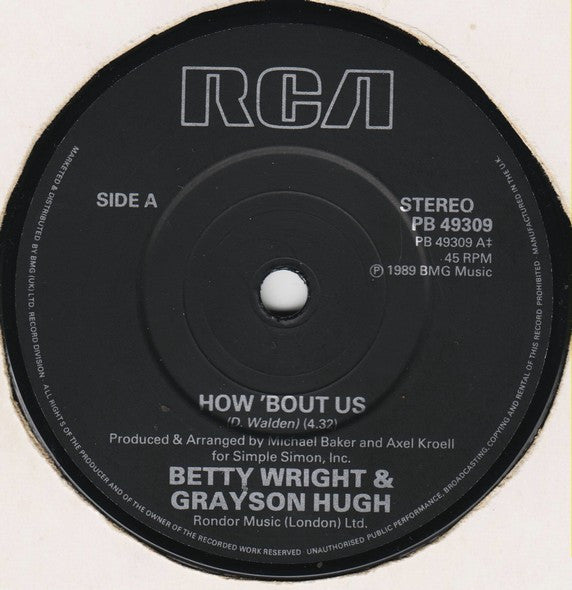 Betty Wright & Grayson Hugh : How 'Bout Us (7")