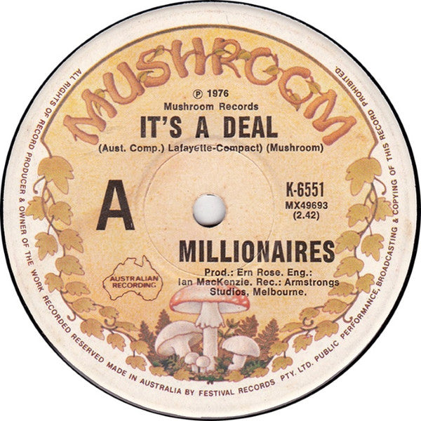 The Millionaires (8) : It's A Deal (7", Single)