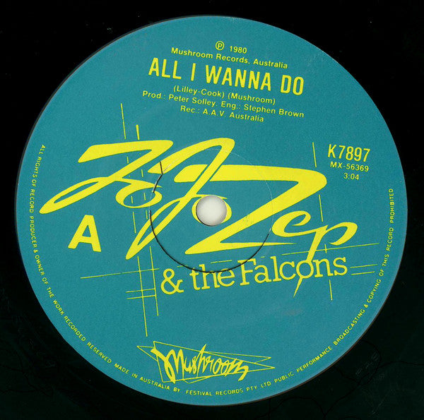 Jo Jo Zep and the Falcons : All I Wanna Do (7", Single, Ltd)