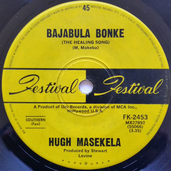 Hugh Masekela : Grazing In The Grass / Bajabula Bonke (The Healing Song) (7")