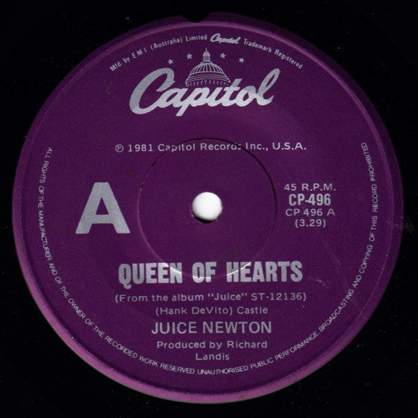 Juice Newton : Queen Of Hearts (7", Single)