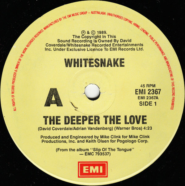 Whitesnake : The Deeper The Love (7&quot;, Single)