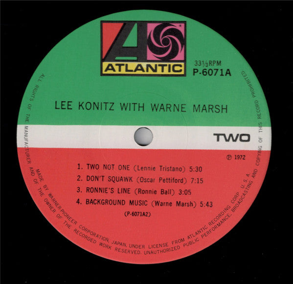 Lee Konitz With Warne Marsh : Lee Konitz With Warne Marsh (LP, Album, Mono, RE)