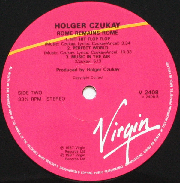 Holger Czukay : Rome Remains Rome (LP, Album)