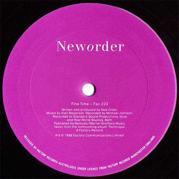 New Order : Fine Time (12")