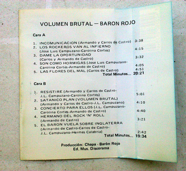 Baron Rojo* : Volumen Brutal (Cass, Album, RE)
