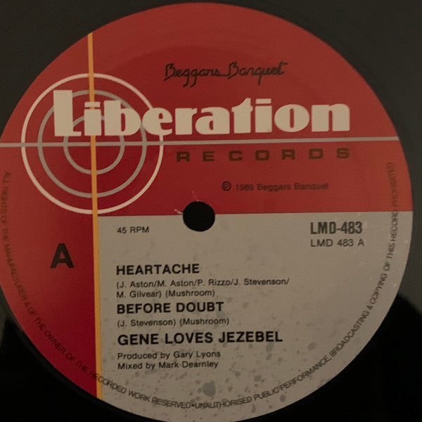 Gene Loves Jezebel : Heartache (12")