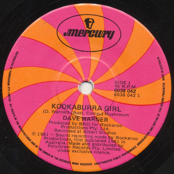 Dave Warner : Kookaburra Girl (7&quot;)