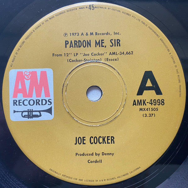 Joe Cocker : Pardon Me, Sir (7&quot;, Single)