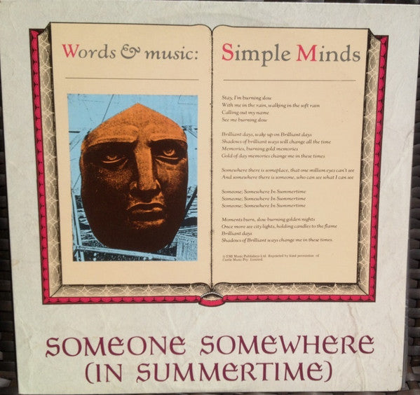 Simple Minds : Someone Somewhere (In Summertime) (12", Single)