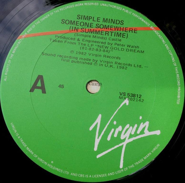 Simple Minds : Someone Somewhere (In Summertime) (12", Single)