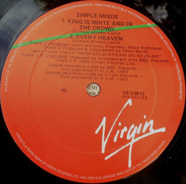 Simple Minds : Someone Somewhere (In Summertime) (12", Single)