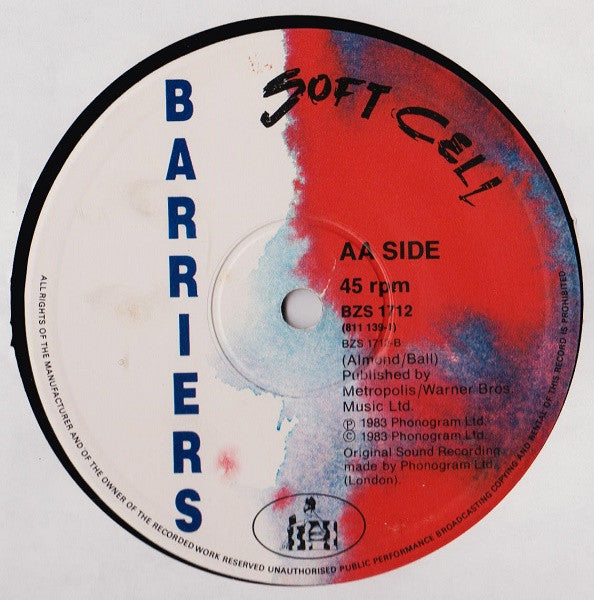 Soft Cell : Numbers / Barriers (12", Single)