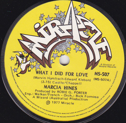 Marcia Hines : What I Did For Love (7", Single)