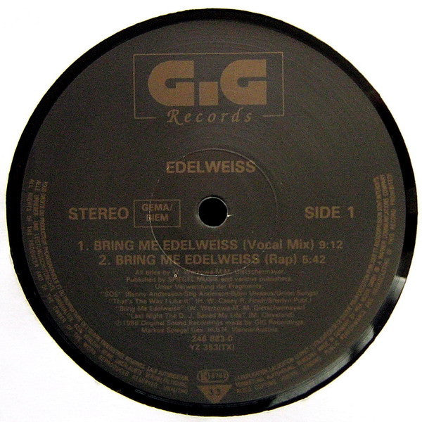 Edelweiss : Bring Me Edelweiss (US Remix) (12")