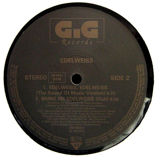 Edelweiss : Bring Me Edelweiss (US Remix) (12")