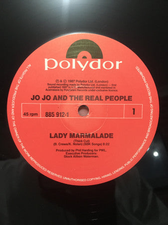 Jo Jo And The Real People : Lady Marmalade (Thick Cut) (12&quot;, Single)