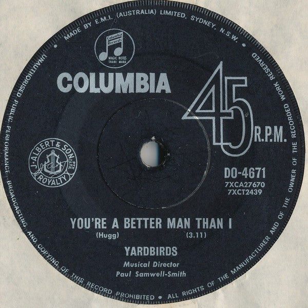 Yardbirds* : Shapes Of Things / You're A Better Man Than I (7", Single)