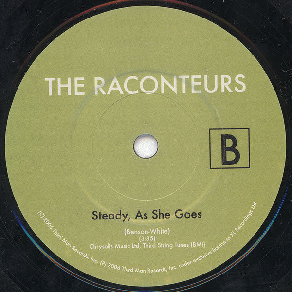 The Raconteurs : Steady, As She Goes / Store Bought Bones (7", Single, RE, B)