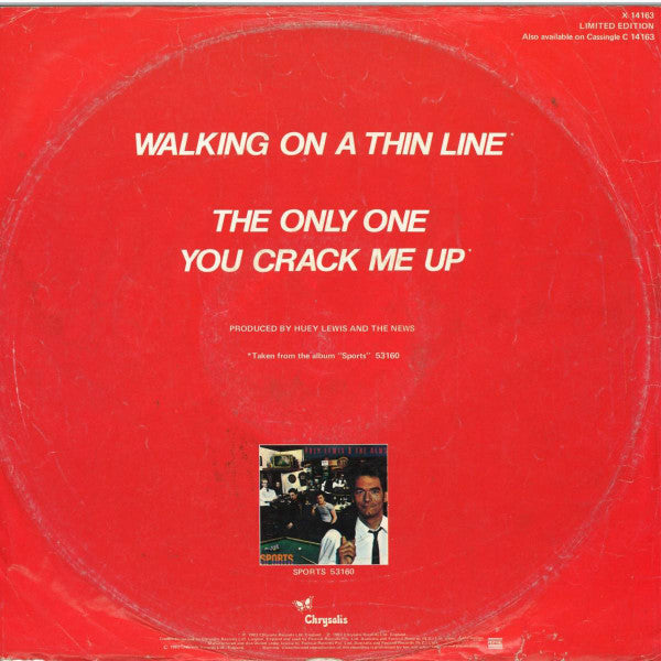 Huey Lewis & The News : Walking On A Thin Line (12", Maxi, Ltd)