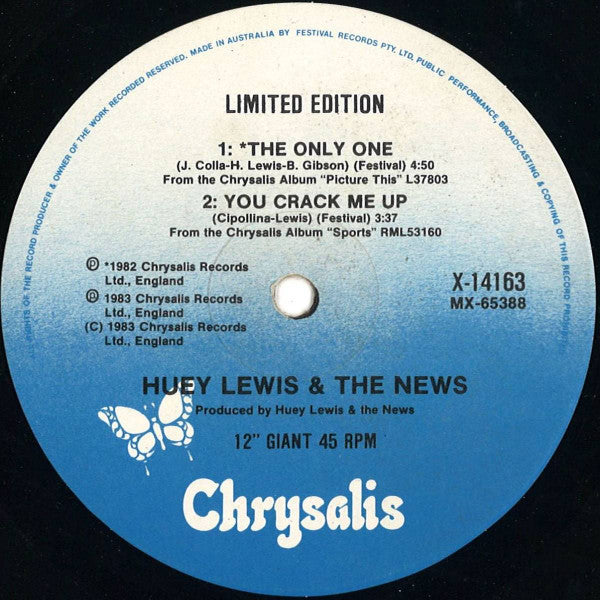 Huey Lewis & The News : Walking On A Thin Line (12", Maxi, Ltd)