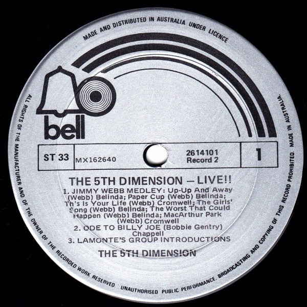 The Fifth Dimension : Live!! (2xLP, Album)