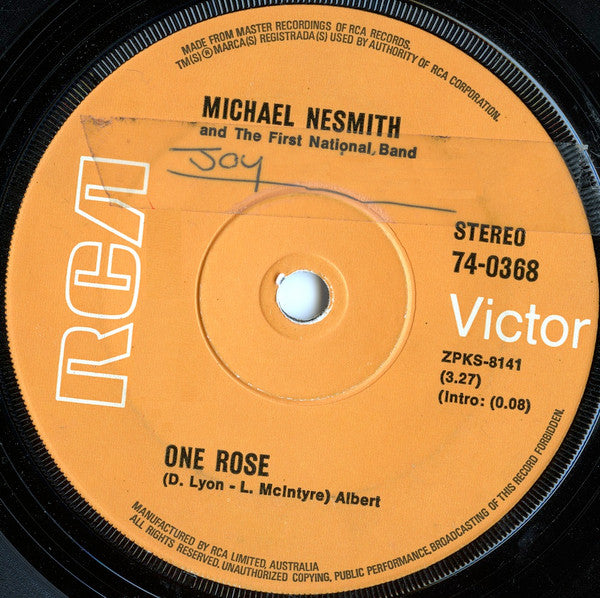 Michael Nesmith & The First National Band : Joanne (7", Single)