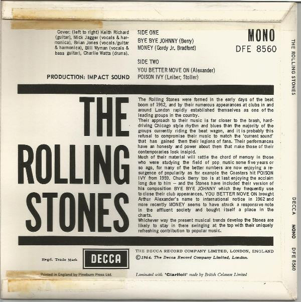 The Rolling Stones : The Rolling Stones (7", EP, Mono, RP)