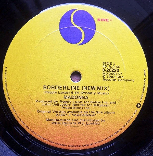Madonna : Borderline (New Mix) (12", Single)