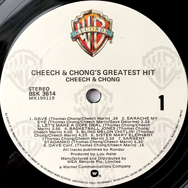 Cheech & Chong : Cheech & Chong's Greatest Hit (LP, Comp, 'Sh)