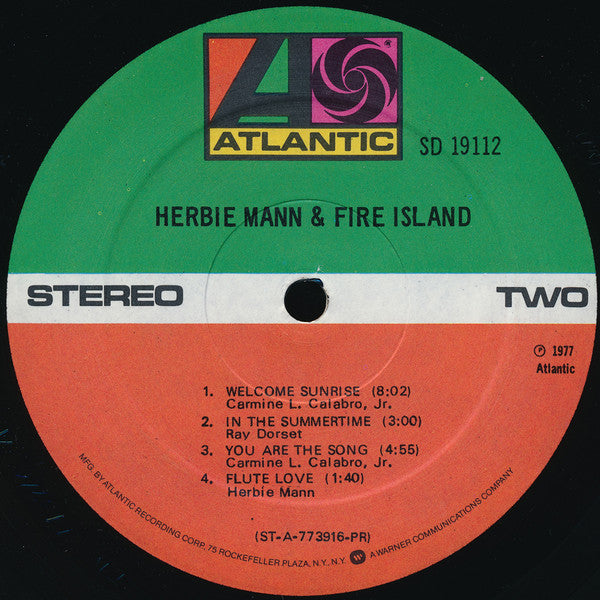 Herbie Mann & Fire Island (2) : Herbie Mann & Fire Island (LP, Album, PR )