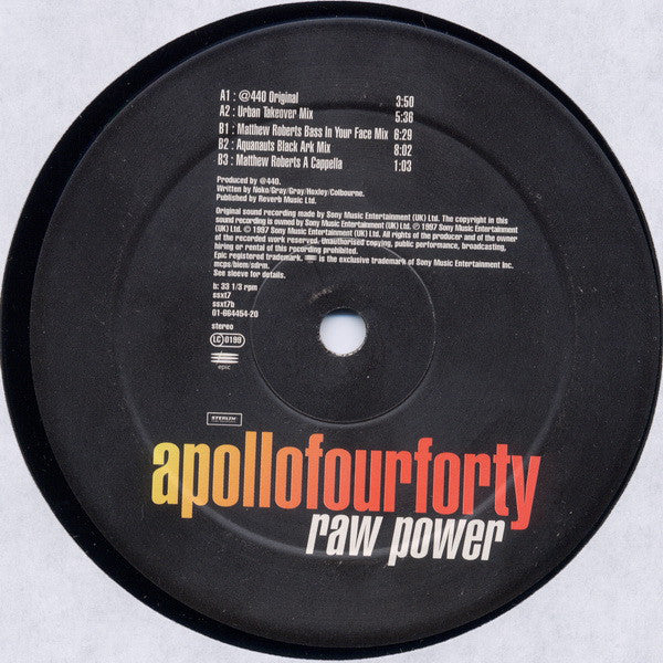 Apollo Four Forty* : Raw Power (12", Single)