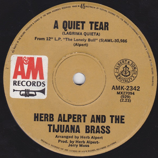 Herb Alpert & The Tijuana Brass : This Guy's In Love With You (7", Single)