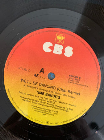 Time Bandits : We'll Be Dancing (Club Remix) (12", Maxi)