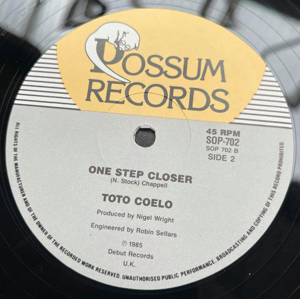 Toto Coelo : Girl's Night Out (12", Single)