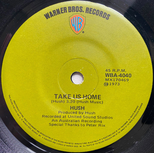 Hush (7) : Get The Feeling (7", Single)