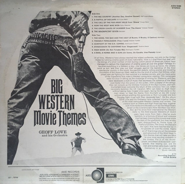 Geoff Love & His Orchestra : Big Western Movie Themes (LP, RE)