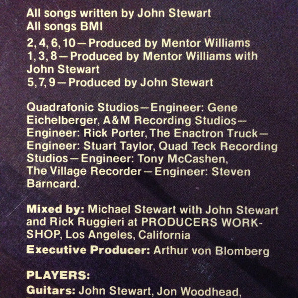 John Stewart (2) : Fire In The Wind (LP, Album)