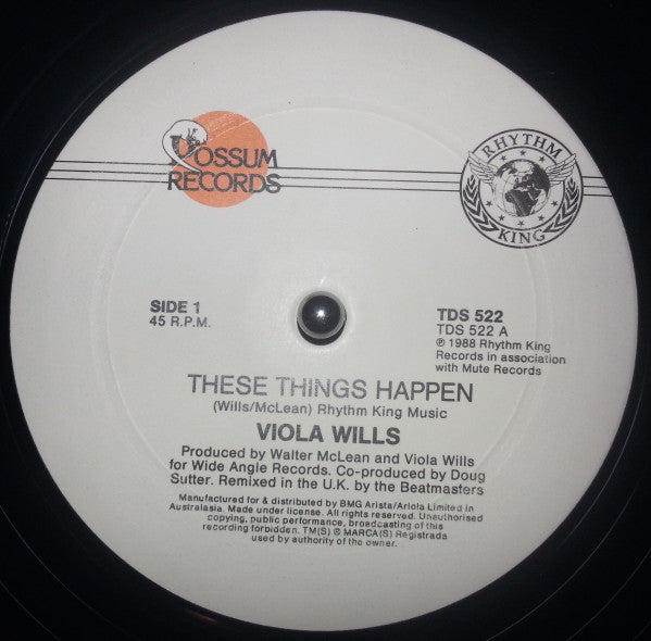 Viola Wills : These Things Happen (12&quot;, Promo)