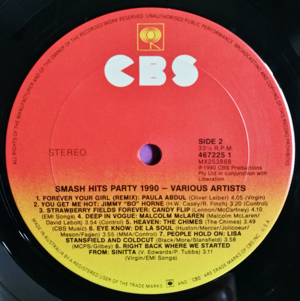 Various : Smash Hits Party 1990 (LP, Comp)